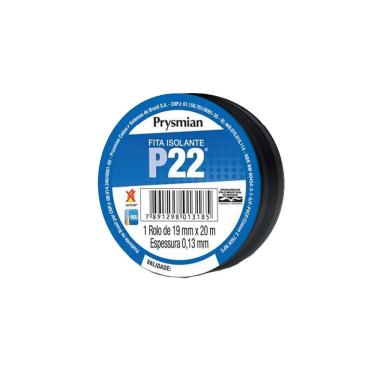 Imagem de Fita Isolante P22 19mm X 20m Pvc Antichama Preta Prysmian