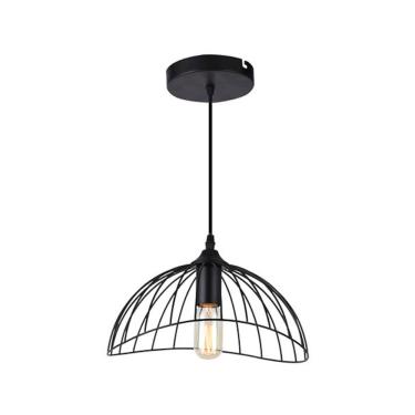 Imagem de Lustre Pendente Taschibra Aramado Anágua Preto E27 Bivolt