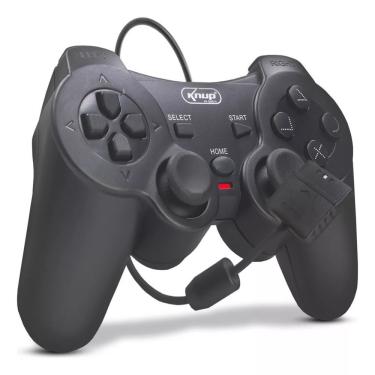 Imagem de Controle Joystick Manete Ps2 Ps1 Plug And Play Dualshock Preto Com Fio