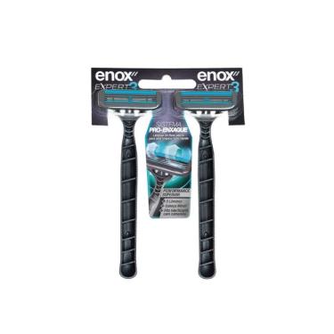 Imagem de Kit 2 Aparelho De Barbear Descartável Barbeador 3 Lâminas Enox Expert