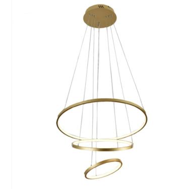 Imagem de Querolustre Pendente Dcd015083 3 Aneis 48w 3000k Dourado