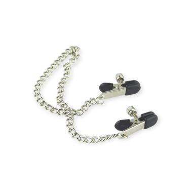 Imagem de Grampos Para Mamilos Com Corrente Lovetoys Prata