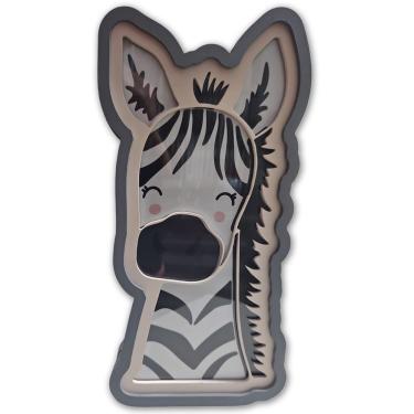 Imagem de Luminária De Mesa Placa Painel Infantil Animaizinhos Decor Zebrinha