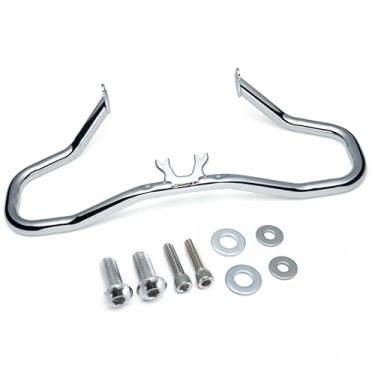Imagem de MoKitDora Protetor De Motor Touring Chopped 1.25 Highway Crash Bar Adequado Para Harley 14-Later Road King Street Electra Glide Special Flh Flht Flhx Flhrxs Modelos, Cromo Brilhante