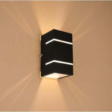 Imagem de Arandela 2 Fachos e Frisos Externa E Interna Voltagem:110V/220V (Bivolt);Cor:Preto