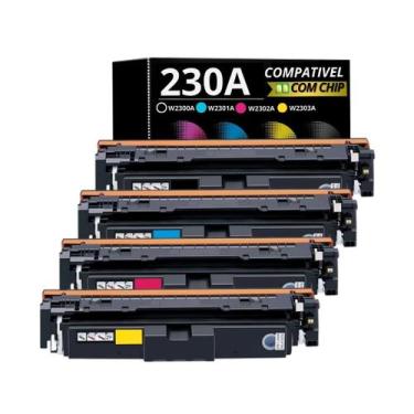 Imagem de Kit 4X Toner Para Laserjet Pro W2300 W2301 W2302 W2303 Com Chip 230A -