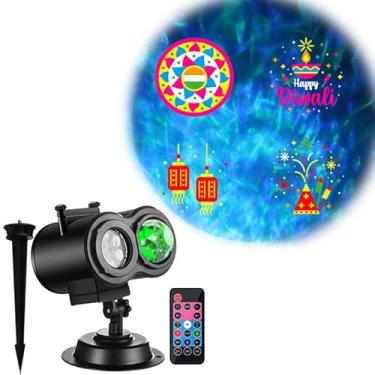 Imagem de Desi Diwali Projetor De Luz Para Festa Halloween, Dia Dos Namorados, Natal, (Interno, Externo, À Prova Respingos Ip44), 16 Slides (4 Fotos Cada), 10 Efeitos Onda, Controle Remoto (Temporizador Energ