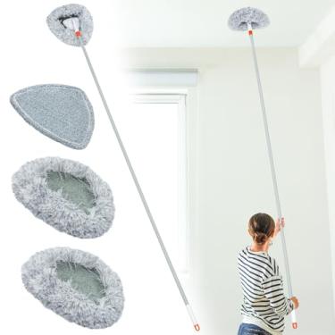 Imagem de TrueYee Mop Limpador De Parede Com Cabo 82" Comprimento, Ferramenta Para Rodapé, 3 Almofadas Reposição, Espanador Teto Paredes, Janelas, Piso, Teto,