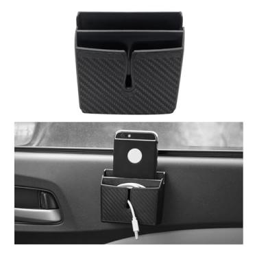 Imagem de Dickno Caixa De Armazenamento Multifuncional Para Carro - Suporte Celular Em Fibra Carbono, Organizador Bolso Painel Carro, Acessórios Interior Veículo Guardar Telefone, Chave, Moeda