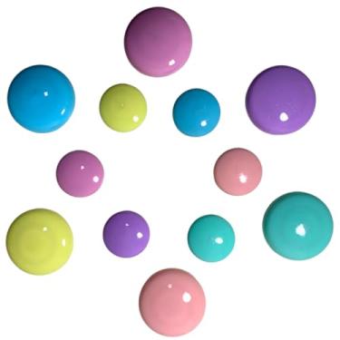 Imagem de Kit 12 Ímãs Coloridos Redondos, Prendedor Magnético Forte Para Geladeira, Mural e Quadro Branco, Grandes 3cm diâmetro Para Organizar Fotos e Avisos