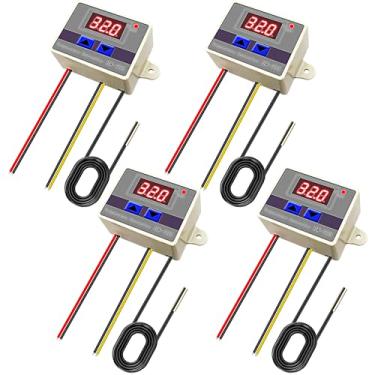 Imagem de CenryKay Módulo Controlador De Temperatura Digital Led, 4 Peças Xh-W3001, Termostato Com Sonda À Prova D'Água, Aquecimento E Resfriamento Programáveis, 12 V, 10 A, 120 W, Faixa -50 ℃ A 110