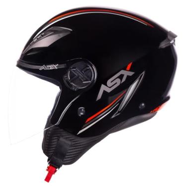 Imagem de Capacete Aberto ASX City Air Moto Preto Brilhante 54/XS