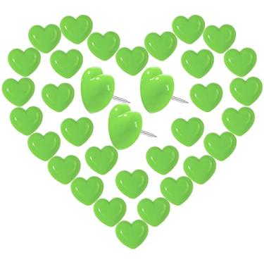 Imagem de VAPKER Alfinetes De Pressão Em Formato Coração, 150 Peças, Verde Claro, Para Desenho, Plástico Fofos, Decorativos Com Mapa Pontos Aço Fotos E Parede