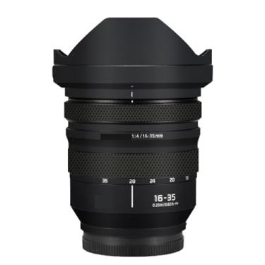 Imagem de Adesivo de lente de câmera revestimento protetor de corpo película protetora decalque skin para Panasonic Lumix S 16-35mm F4 16 35 F 4 (preto fosco)