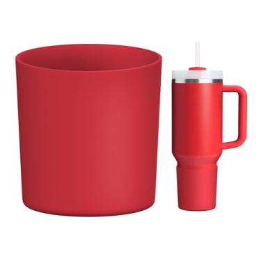 Imagem de WUQID Bota de silicone superior compatível com Stanley Quencher H2.0 1,134 g 850.5 g 567.0 g & IceFlow Flip 850.5 g 567.0 g, serve no mesmo diâmetro 567.0 g-1,134.0 g copo copo antiderrapante tampa