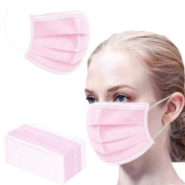 Imagem de Máscaras faciais descartáveis NNPCBT Pink, pacote com 100 camadas para