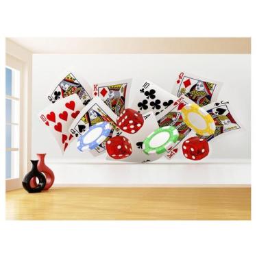 Imagem de Papel De Parede 3D Salão De Jogos Cartas Poker 3,5M Jcs57 - Você Decor