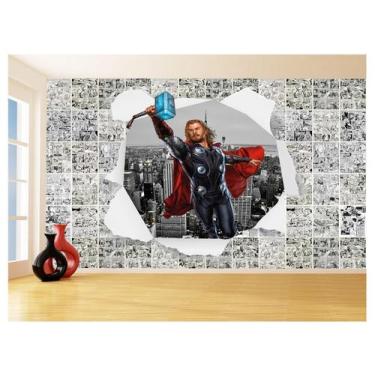 Imagem de Papel De Parede 3D Heróis Página Quadrinhos Hq 3,5M Nhma226 - Você Dec