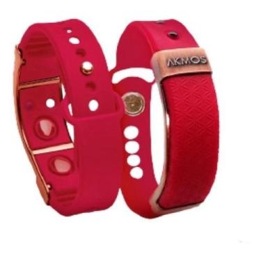 Imagem de Pulseira Magnética Akmos Infra Equilíbrio 100%, Vermelho, P/M, P/M