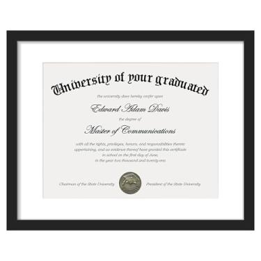 Imagem de upsimples Moldura de diploma com acrílico transparente, porta-retrato 28 x 35 cm para certificado de grau de documento, preto, 1 pacote