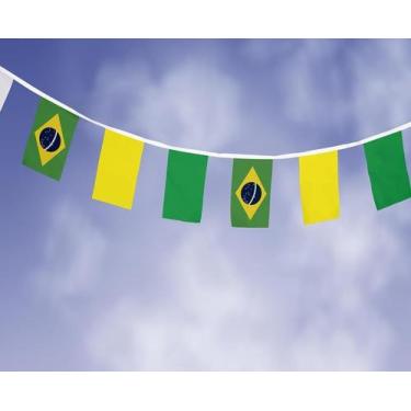Imagem de Bandeirinhas tecido varal de 7.8 metros brasil amarelo verde - PRESENT