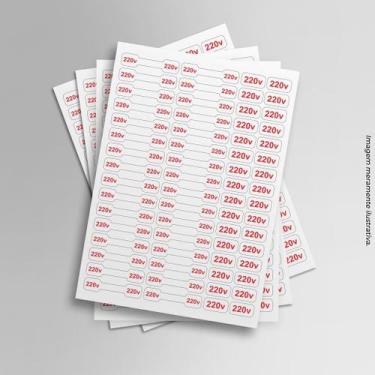 Imagem de Cartela de Etiquetas Adesivos de Voltagem 220V Fios e Cabos - PRESENTE