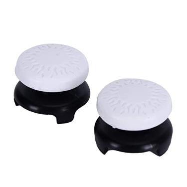 Imagem de ASHATA- 2Pcs Extensor de Thumbstick para, Textura 3D Thumb Grip Stick Joystick Thumbstick para Controle PlayStation 5 (Branco)