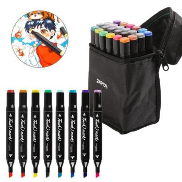 Imagem de Canetas Coloridas Para Pintar Touch 24 Cores Permanente Cores Vivas - 