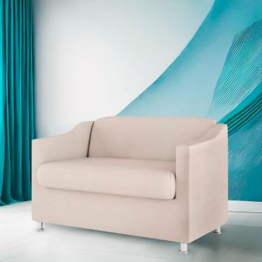 Imagem de Namoradeira Bia Decorativa Reforçada Recepção Clinica Salão Sala De Estar Suede