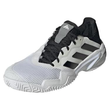 Imagem de adidas Tênis masculino Barricade 13, Branco/Preto/Cinza, 10.5