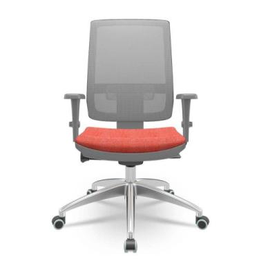 Imagem de Cadeira Brizza Diretor Grafite Tela Cinza com Assento Concept Rosê Bas