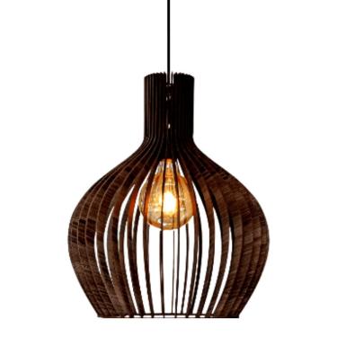 Imagem de Luminária Teto Tipo Pendente Vegas Mdf Completa - Luminária Teto Tipo Pendente Vegas Mdf Completa - Cor:marrom