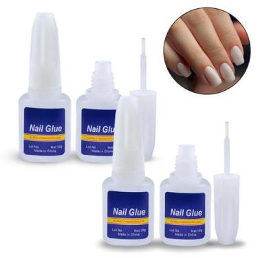 Imagem de 2 Un Cola Para Unhas Com Pincel Aplicador Postiça Tips Alongamento - K