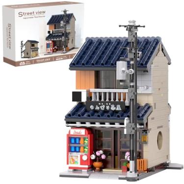 Imagem de RAVAYO Japanese Tea House Mini Building Set with LED - Japanese Street View Simulation Architecture Construction Toy,Mini Brick 1219pcs
