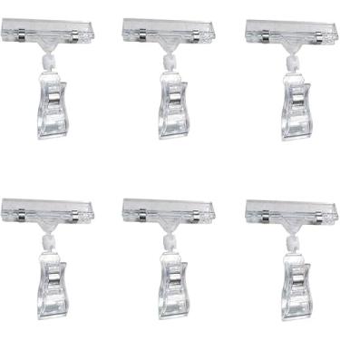 Imagem de JJLFresheners 6 Peças De Clipes Plástico Para Sinalização Mercadorias, Duplos Giratórios, Mini Porta-Etiquetas Cartões Visita, Transparentes