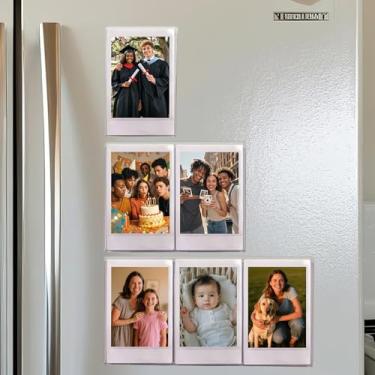 Imagem de AG-UNICORN Molduras magnéticas de 5 x 7 cm para mini filme Fujifilm Instax, acrílico transparente, pequeno, 5 x 7 cm, conjunto a granel para geladeira (para 6 fotos, transparente, 5 x 7)