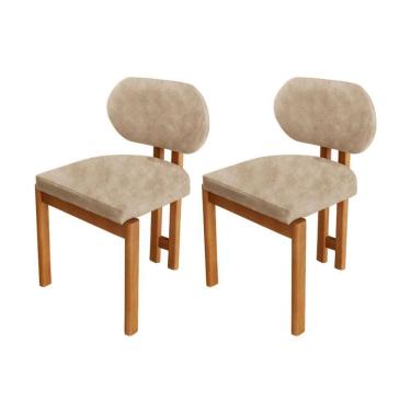 Imagem de Conjunto Com 2 Cadeiras Madeira Nala Milano/Imbuia Nat.