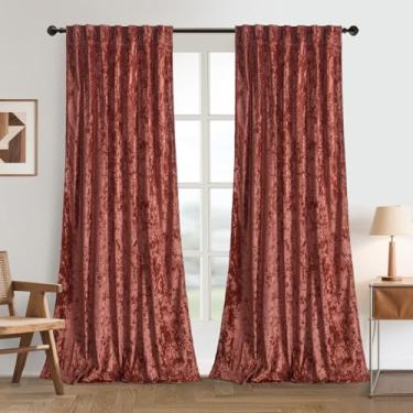 Imagem de gisewood Cortinas de veludo rosa rosa empoeirado 213 cm, cortinas supermacias para quarto de meninas e berçários, elegantes painéis com isolamento térmico com design de economia de energia, L132 x C84