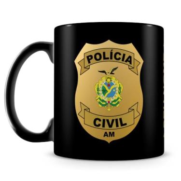 Imagem de Caneca Polícia Civil do Amazonas 100% Preta (Com Nome)