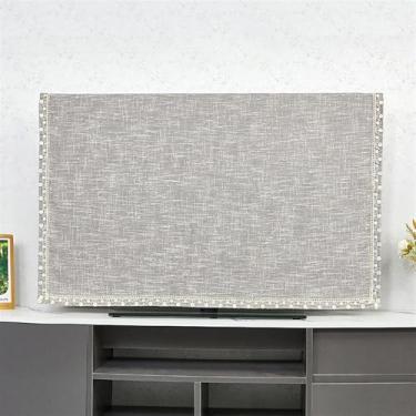 Imagem de Capa De Tv à Prova De Poeira Lcd, 21-86 Polegadas Design De Capa Traseira All-inclusive Película Protetora Universal Respirável Para Uso Interno, Satin Khaki, 132 * 79cm