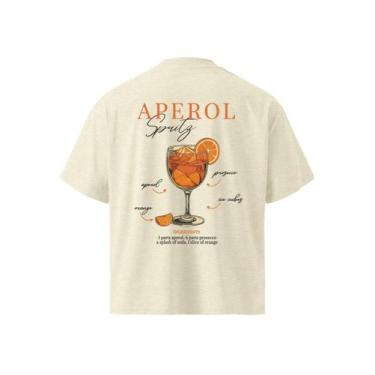 Imagem de Camiseta Oversized Tecido Grosso Malha Premium Drink Aperol - NoBrand,