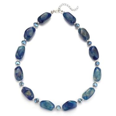 Imagem de Errally Gargantilha de contas grossas para mulheres, colar de contas grandes, bijuterias, presentes para ela, Resina, Sem Pedra Preciosa