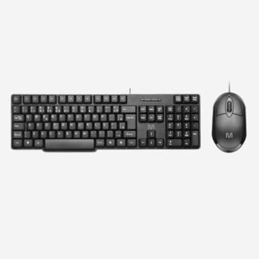 Imagem de Kit Teclado E Mouse Combo Escritório Pc Loja Notebook Econômico COM FIO USB, TECLADO ALFANUMÉRICO, fio com 120 cm, DPI, Conforto, escritório, mesa, do mercado.