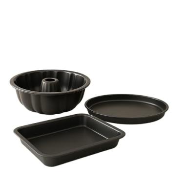 Imagem de Conjunto De Formas Assadeiras 3 Peças Antiaderentes Bolo Pizza Tortas(Kit 3 Formas)