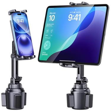 Imagem de Uniwit Suporte de copo para celular, tablet para carro, caminhão, braço giratório e ajustável de 360° compatível com iPad iPhone Samsung Tab Kindle Fire HD Smartphones e outros dispositivos de 4,7 a