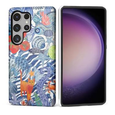 Imagem de Kapadiy Capa para Samsung Galaxy S24 Ultra [Design Estético de Concha de Cereja Leopardo] - Proteção Dupla Híbrida (Silicone + PC Rígido) Capa Protetora à Prova de Choque para Homens e Mulheres