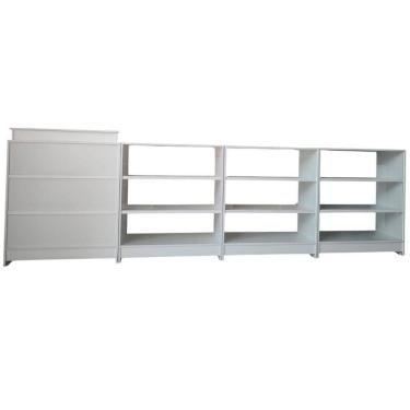 Imagem de Balcão Caixa + 3 Expositores Lojas E Comércios Branco - Suprema Móveis