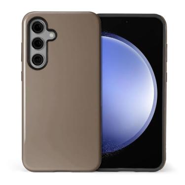 Imagem de ilikediy Capa para Samsung Galaxy S24 FE, HL2 Classic Brown Hybrid 2 Camadas Capa protetora de silicone com design padrão