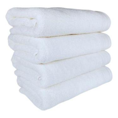 Imagem de 3 Toalhas De Banho Gigante Gramatura 500 G/m2 Branca Eleganz Felpuda -