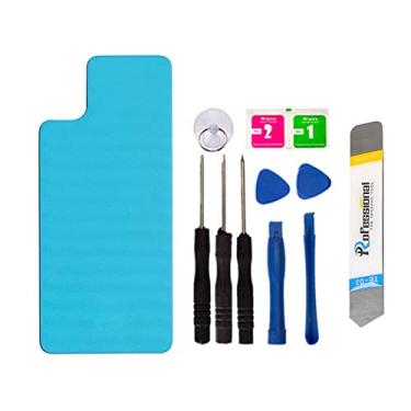 Imagem de Substituição da tampa traseira de vidro da bateria de reparo para LG K42 LMK420 LM-K420, com fita e ferramentas (azul)